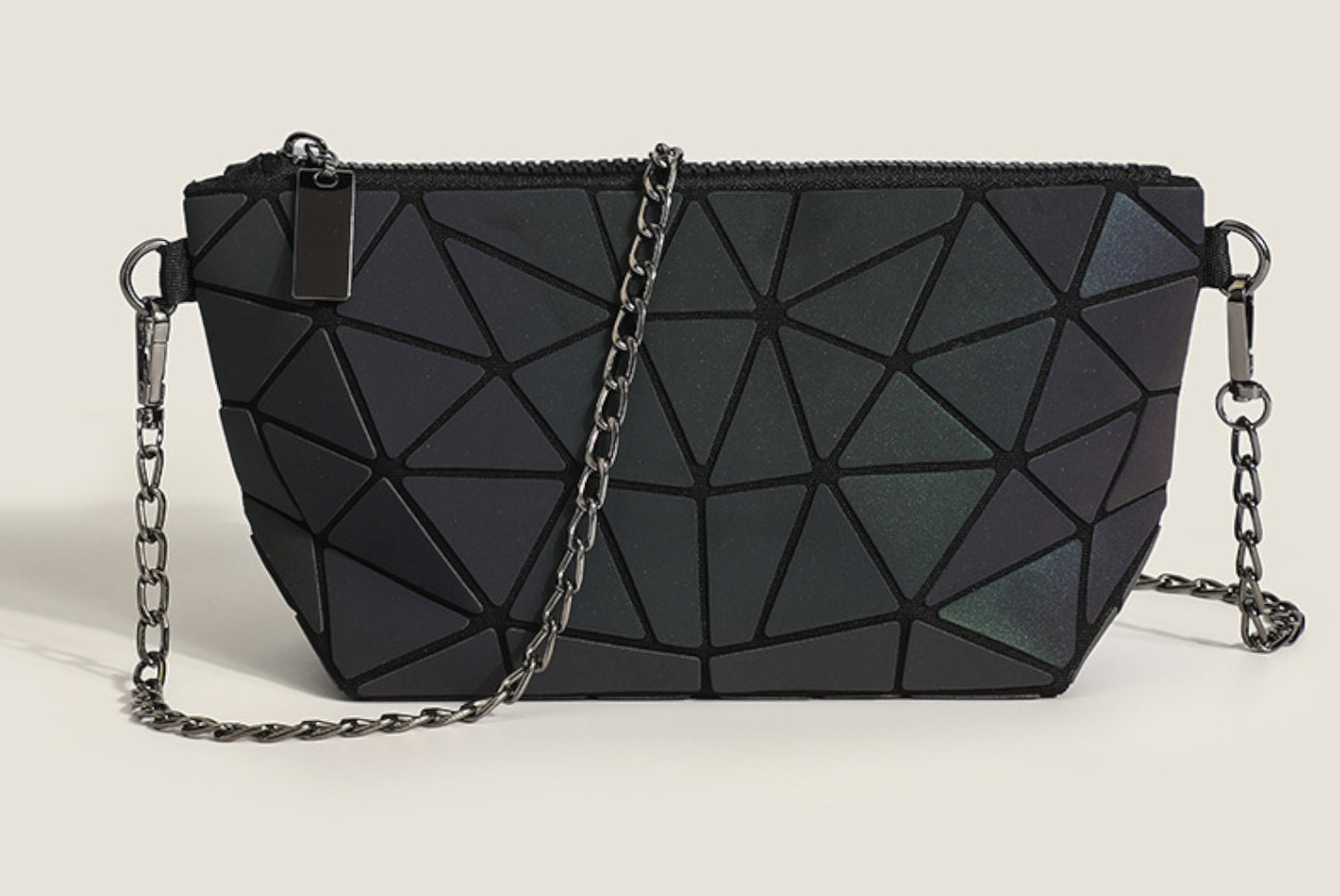 Diamond-patterned Luminous Laser Shoulder/Crossbody Bag