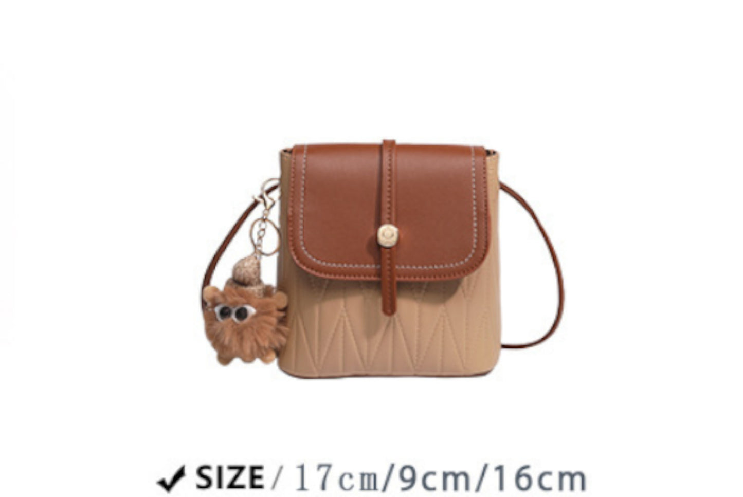 **Stylish and Simple Contrast Color Flap Crossbody Bag**