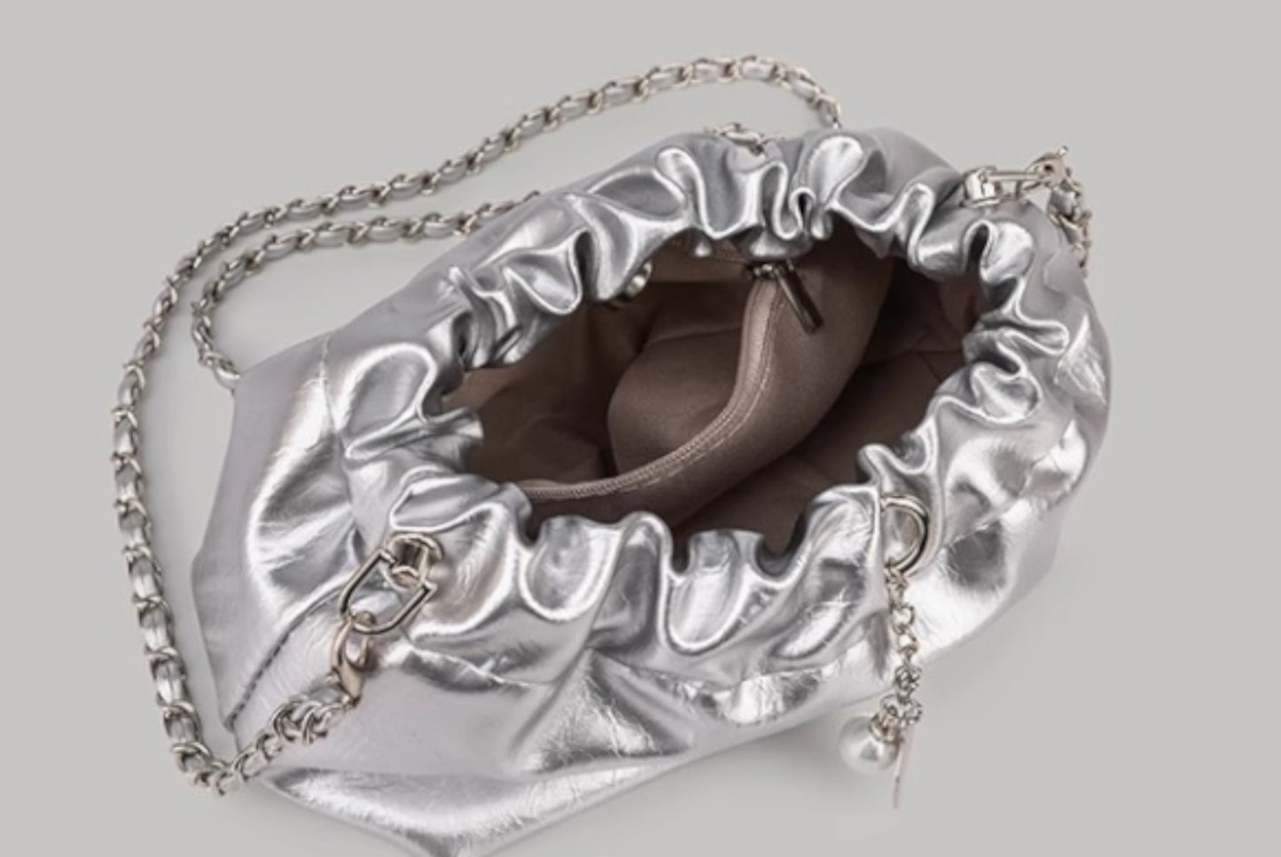 Western-Style Shoulder Bag for Women (Silver)