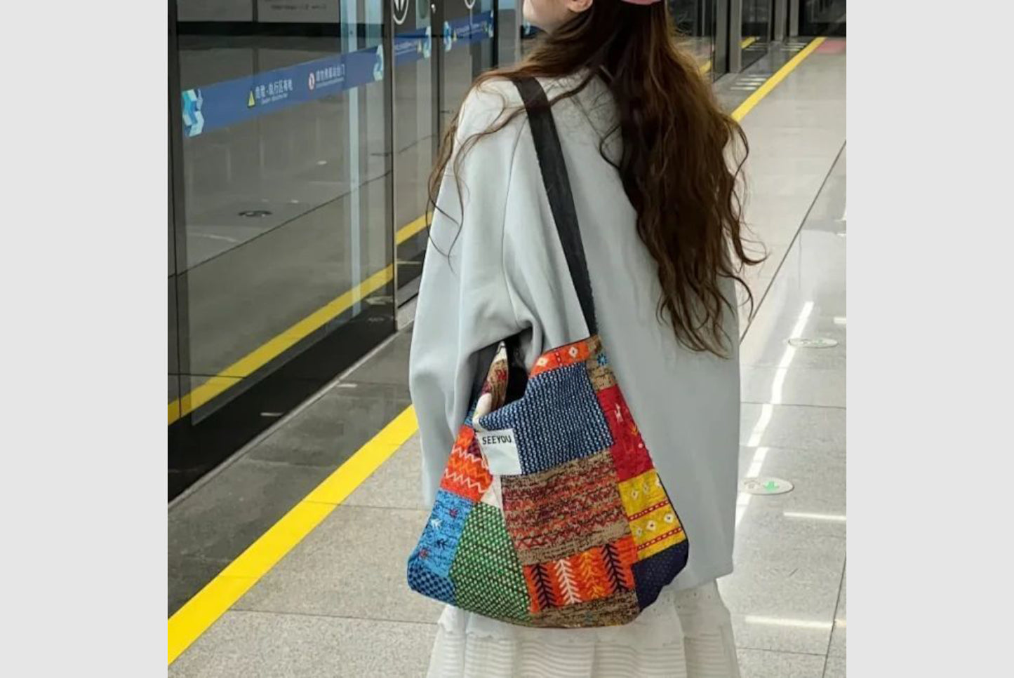 Large-Capacity Denim Tote Shoulder Bag for Women