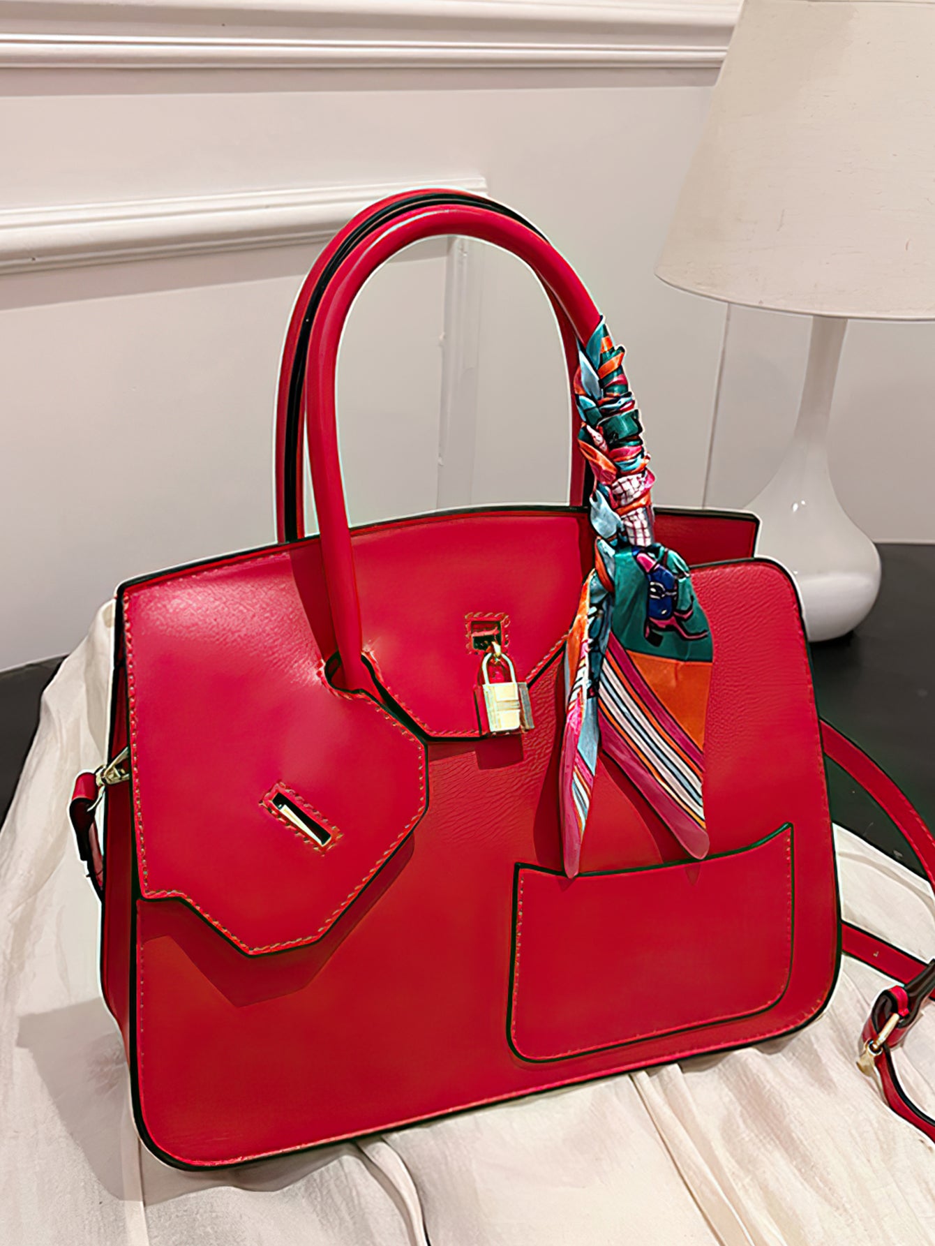 Luxury Croc-Embossed Tote: Spacious Kelly-Style Shoulder Bag with Detachable Strap - 9 Colours