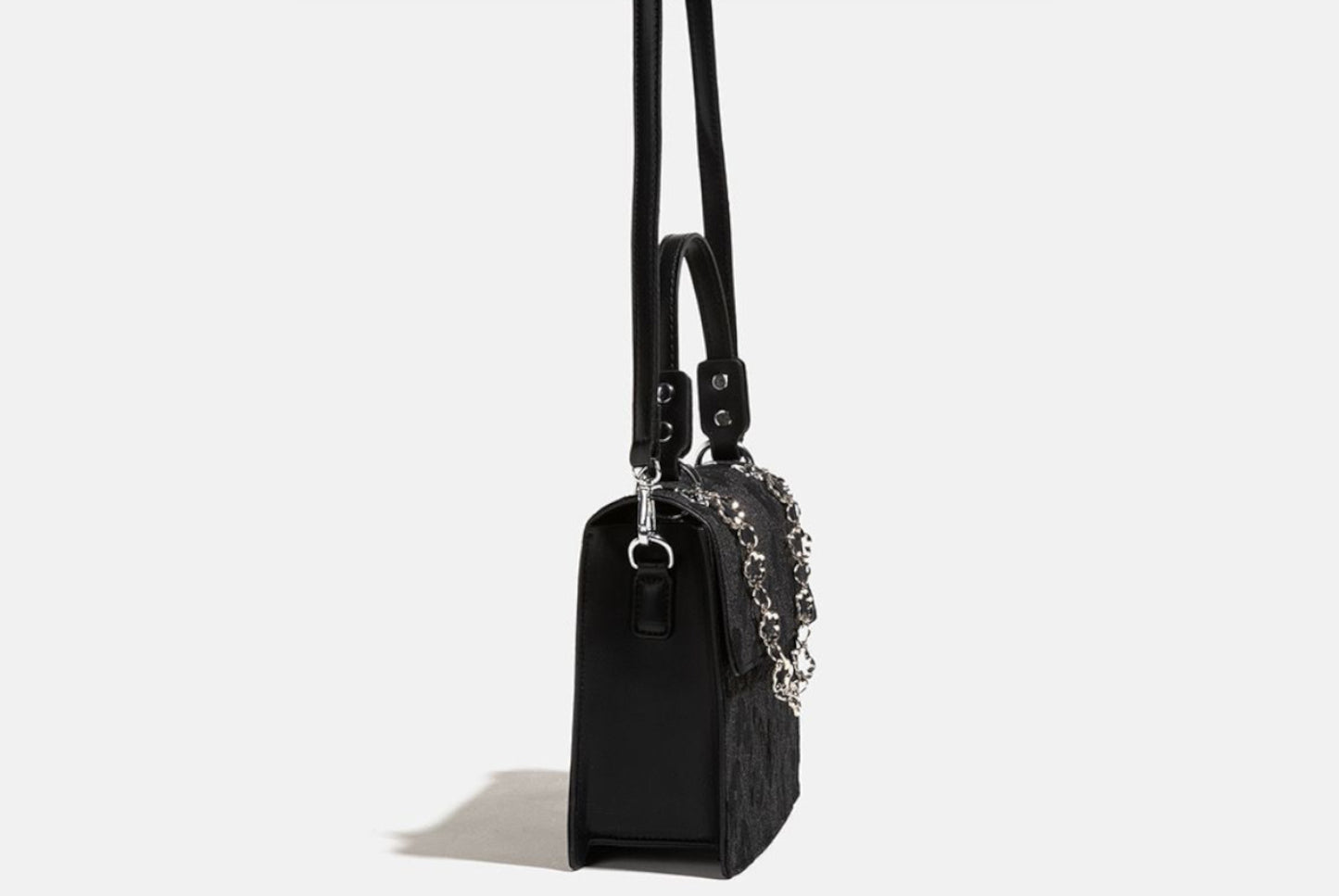 Stylish Black Small Square Shoulder/Crossbody Bag**
