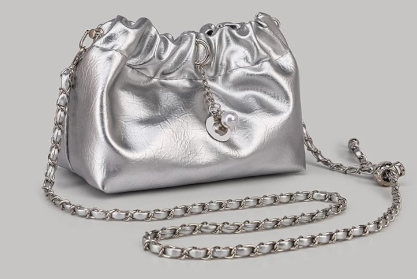 Western-Style Shoulder Bag for Women (Silver)