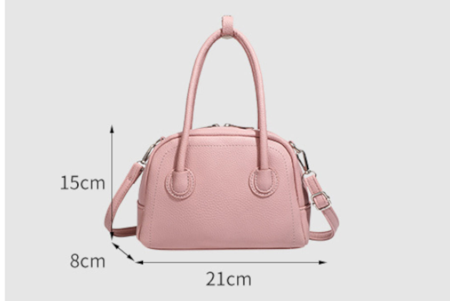 **Stylish Sakura Pink Small Square Crossbody Commuter Bag**