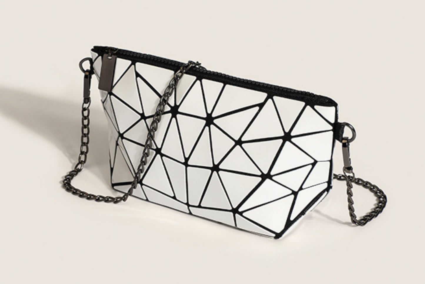 Diamond-patterned Luminous Laser Shoulder/Crossbody Bag