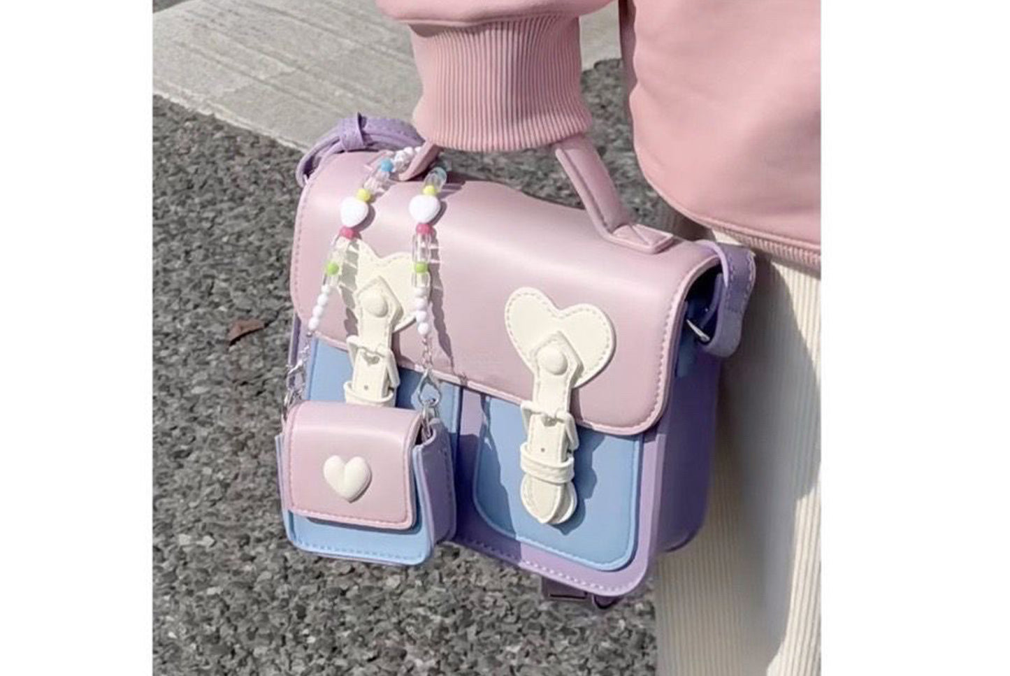 Cute Contrast Cream Cambridge Bag
