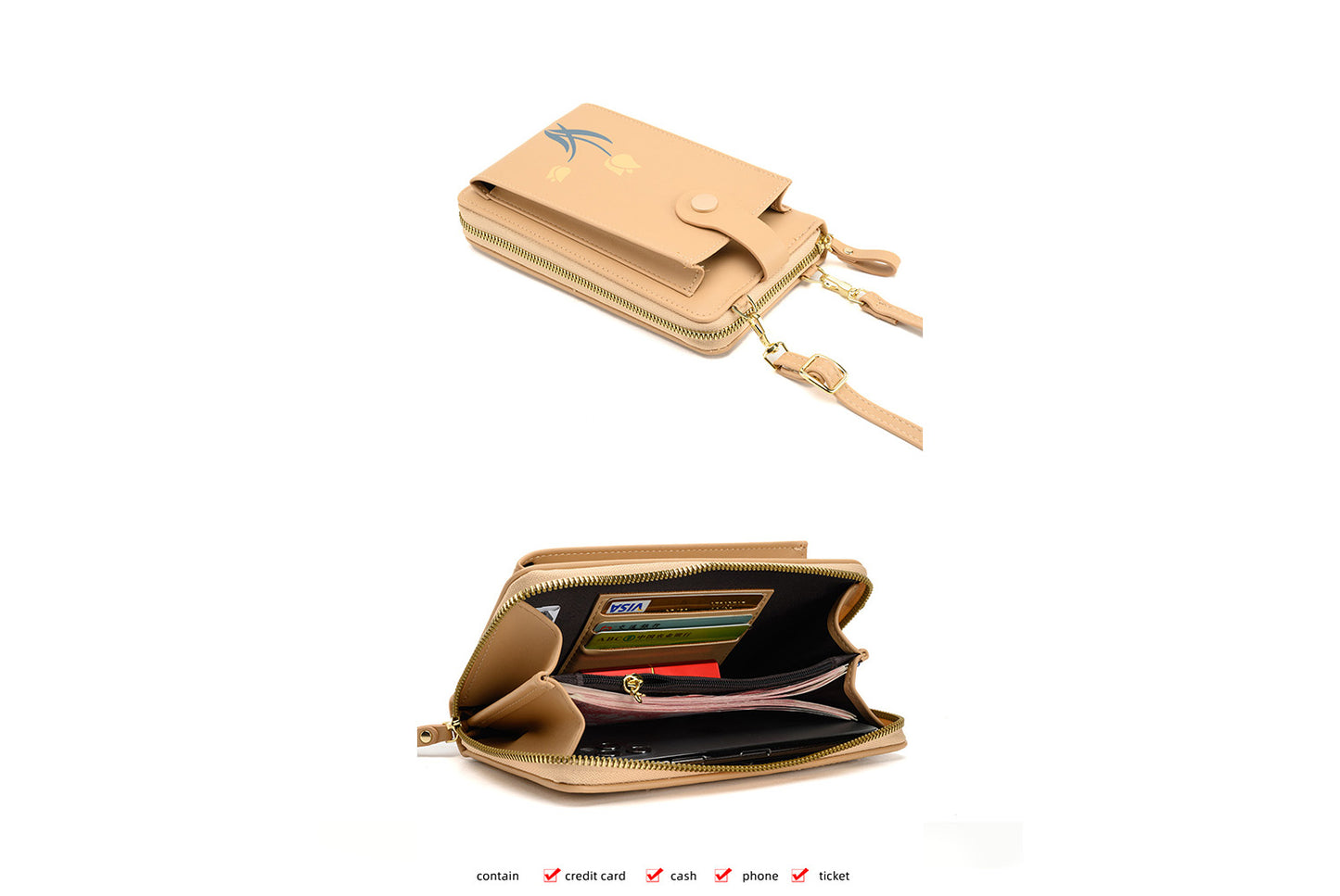Flower Mini Vertical Phone Bag
