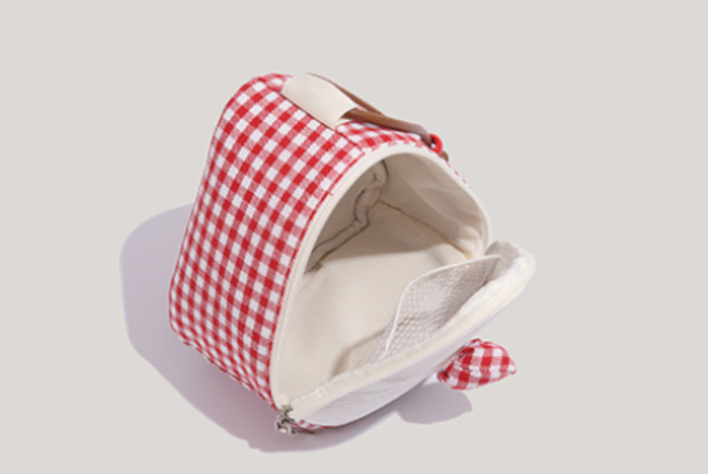 Cake Clutch with Plaid and Contrast Colors**