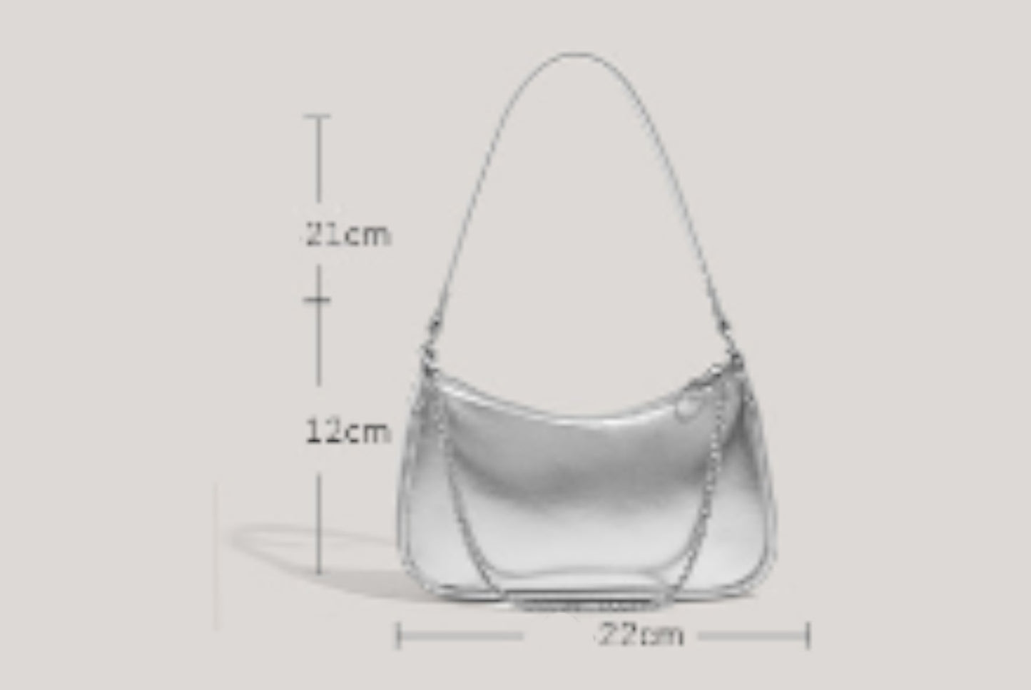 **Silver Crescent Bag
