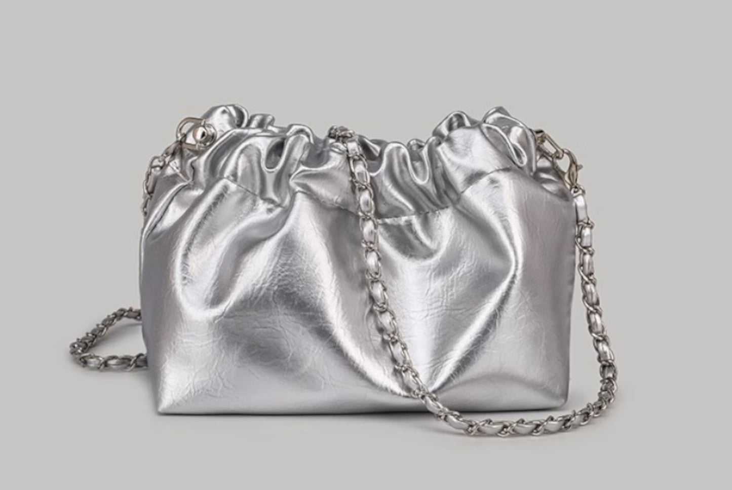 Western-Style Shoulder Bag for Women (Silver)