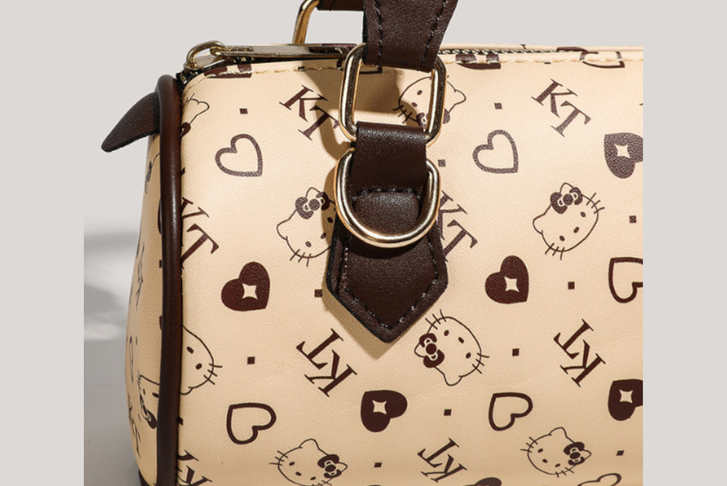 Crossbody Boston Bag - Beige