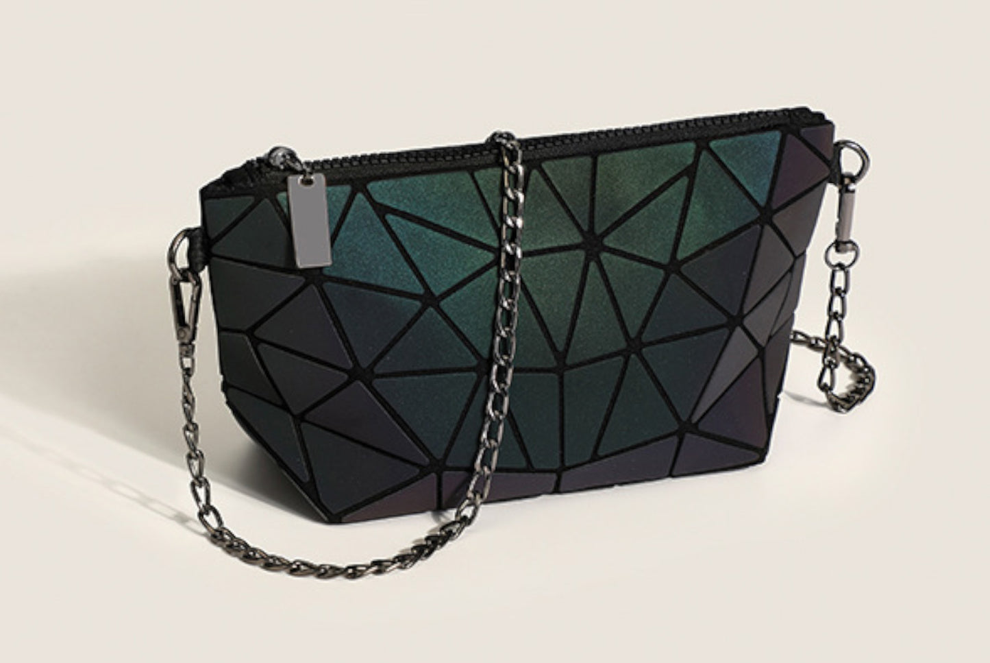 Diamond-patterned Luminous Laser Shoulder/Crossbody Bag