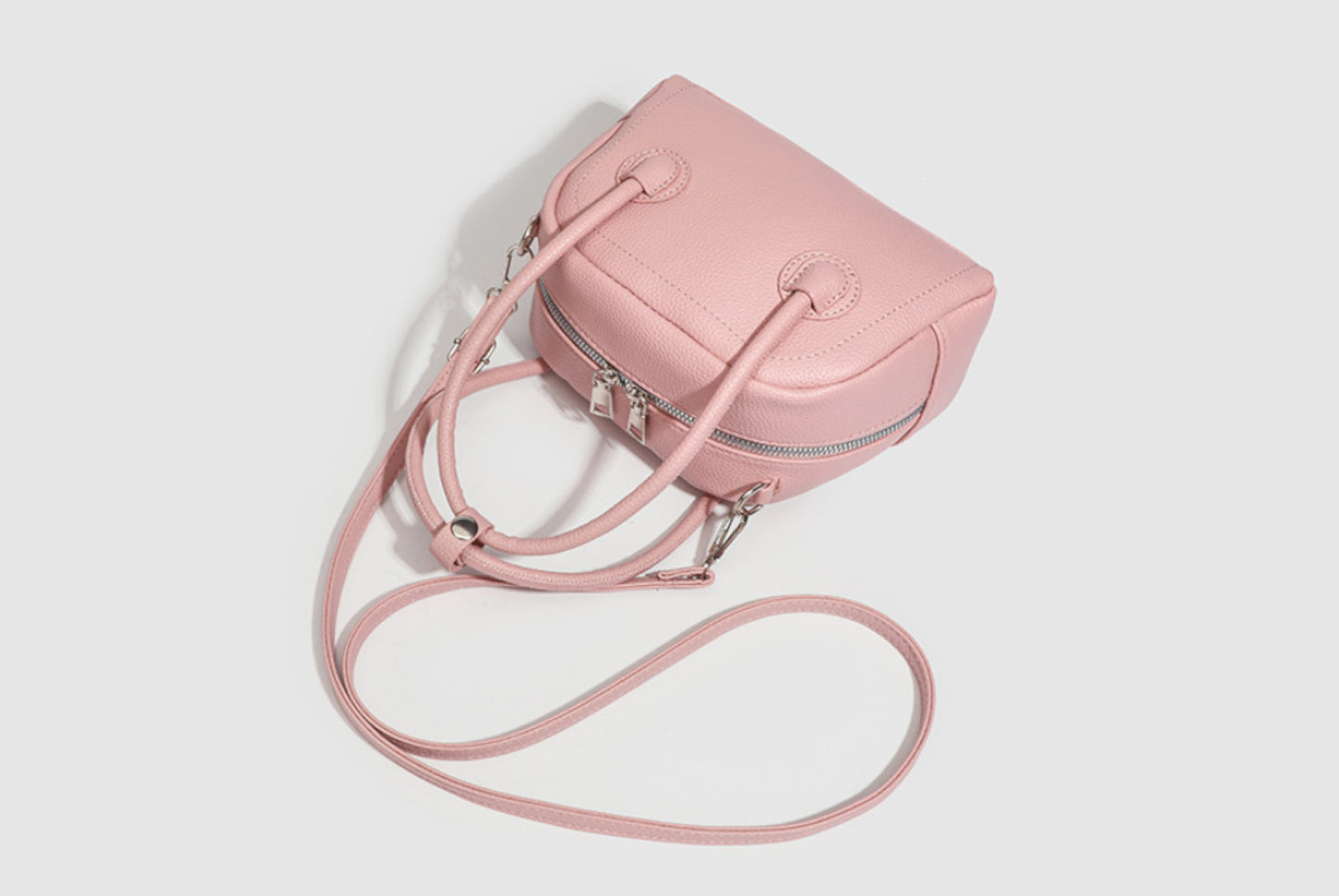 **Stylish Sakura Pink Small Square Crossbody Commuter Bag**