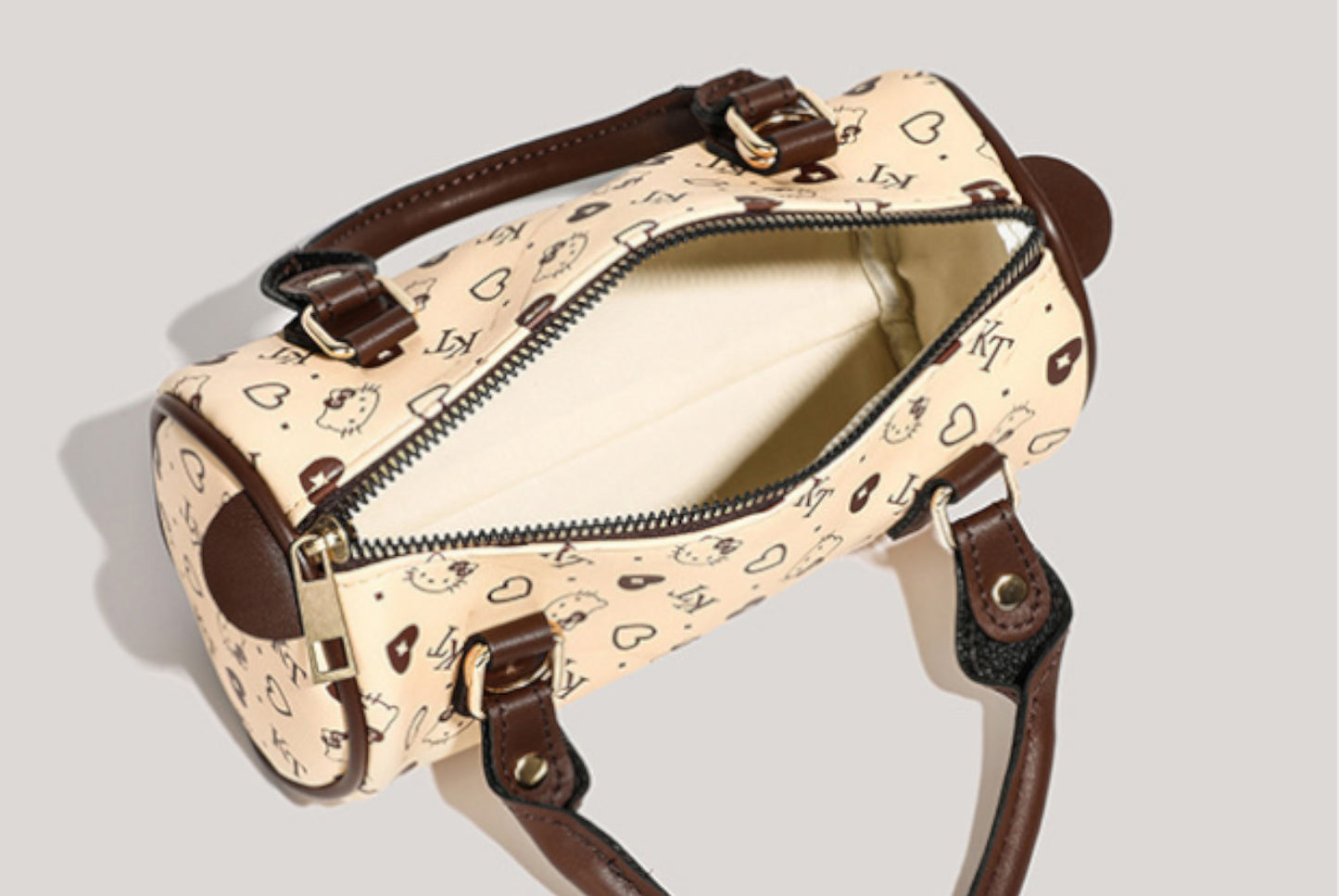 Crossbody Boston Bag - Beige