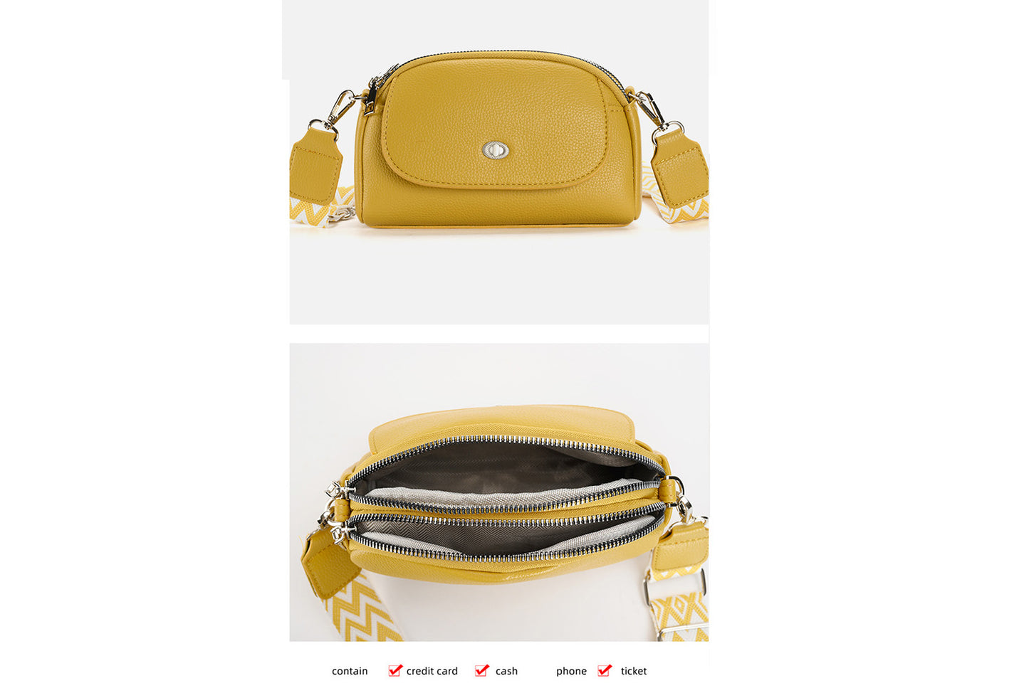 Women's Phone Bag with Litchi Texture