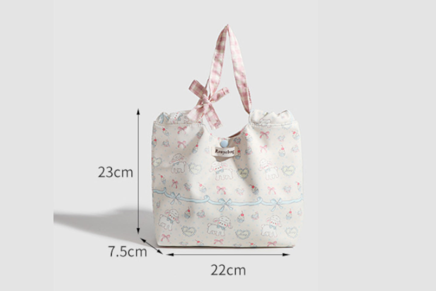 Cute Floral Canvas Lunch Bag for Women