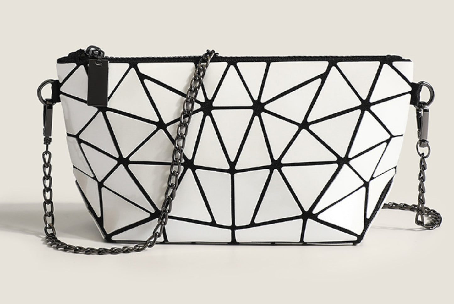 Diamond-patterned Luminous Laser Shoulder/Crossbody Bag