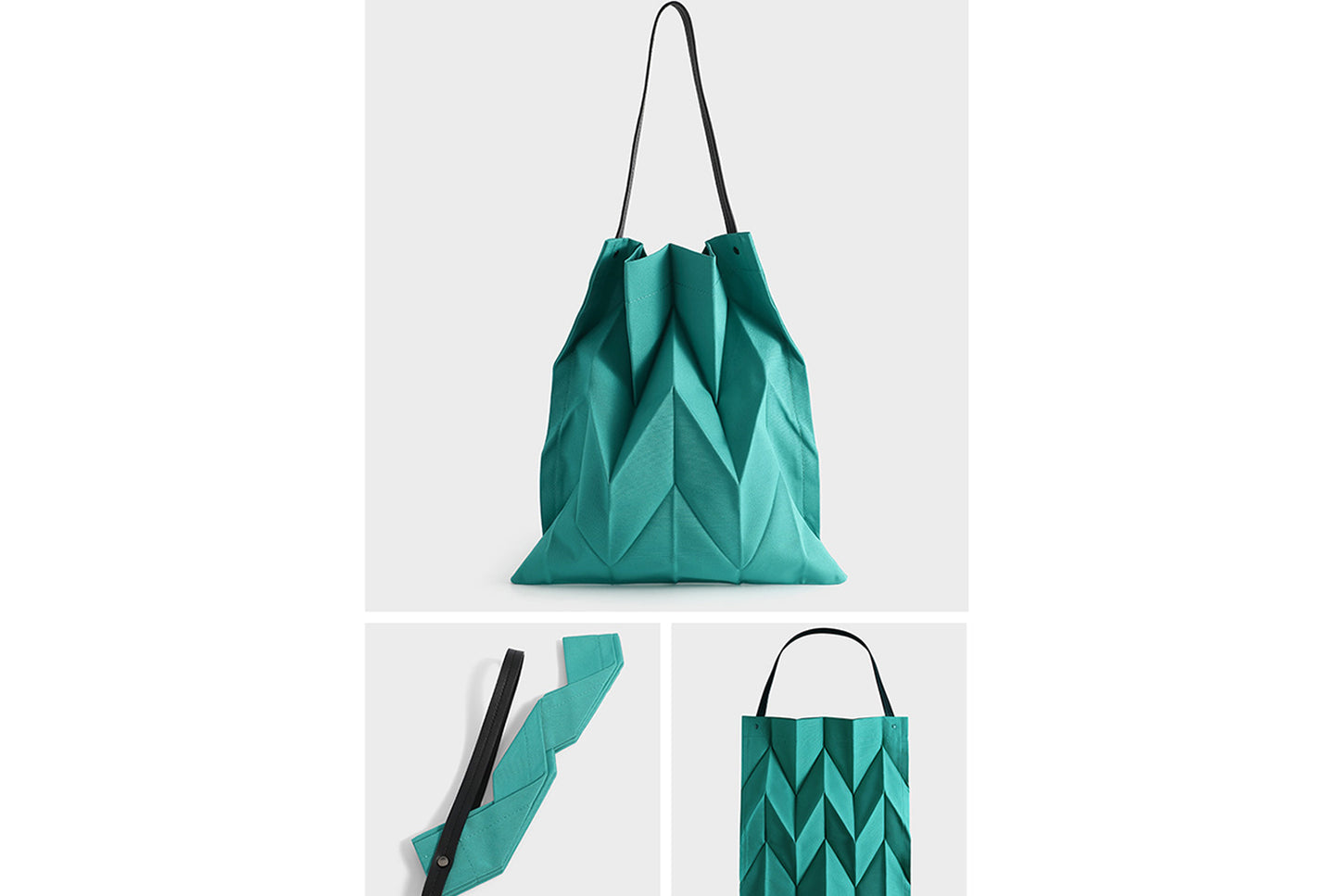 Geometric Diamond Pleated Bag