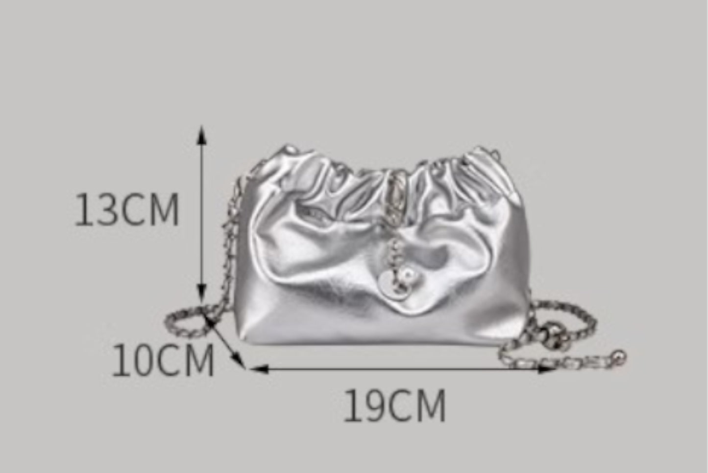 Western-Style Shoulder Bag for Women (Silver)