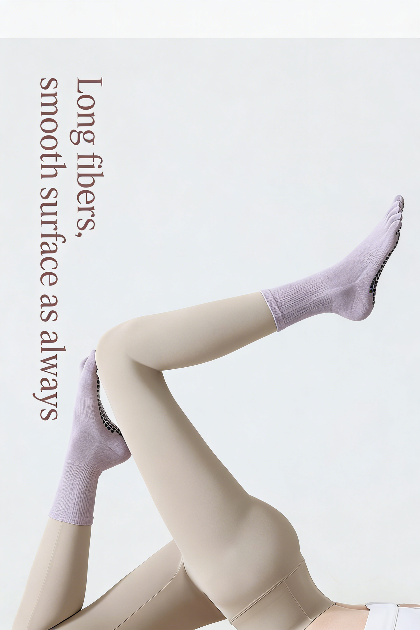 Professional Anti slip Yoga Five Finger Socks Women's Long Tube Pilates Fitness Socks
