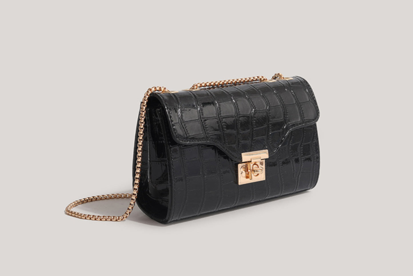 Casual Retro Crossbody Shoulder Bag (Black)**