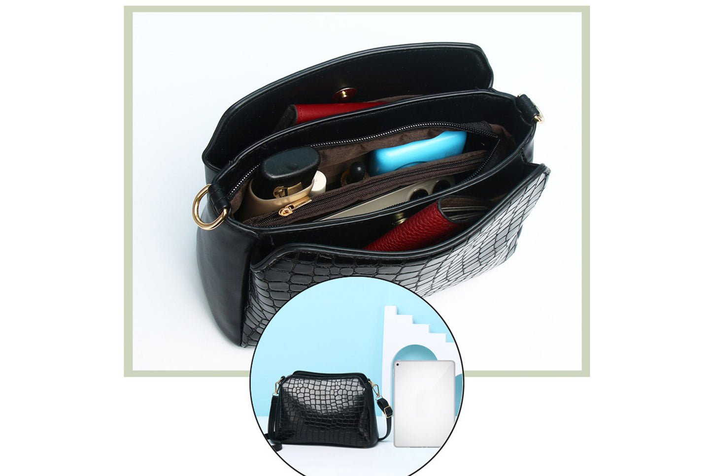 Stone-Painted Zippered Bag