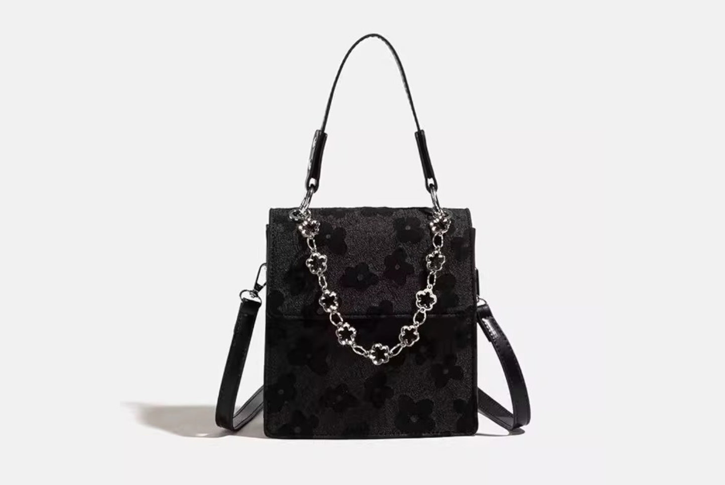 Stylish Black Small Square Shoulder/Crossbody Bag**