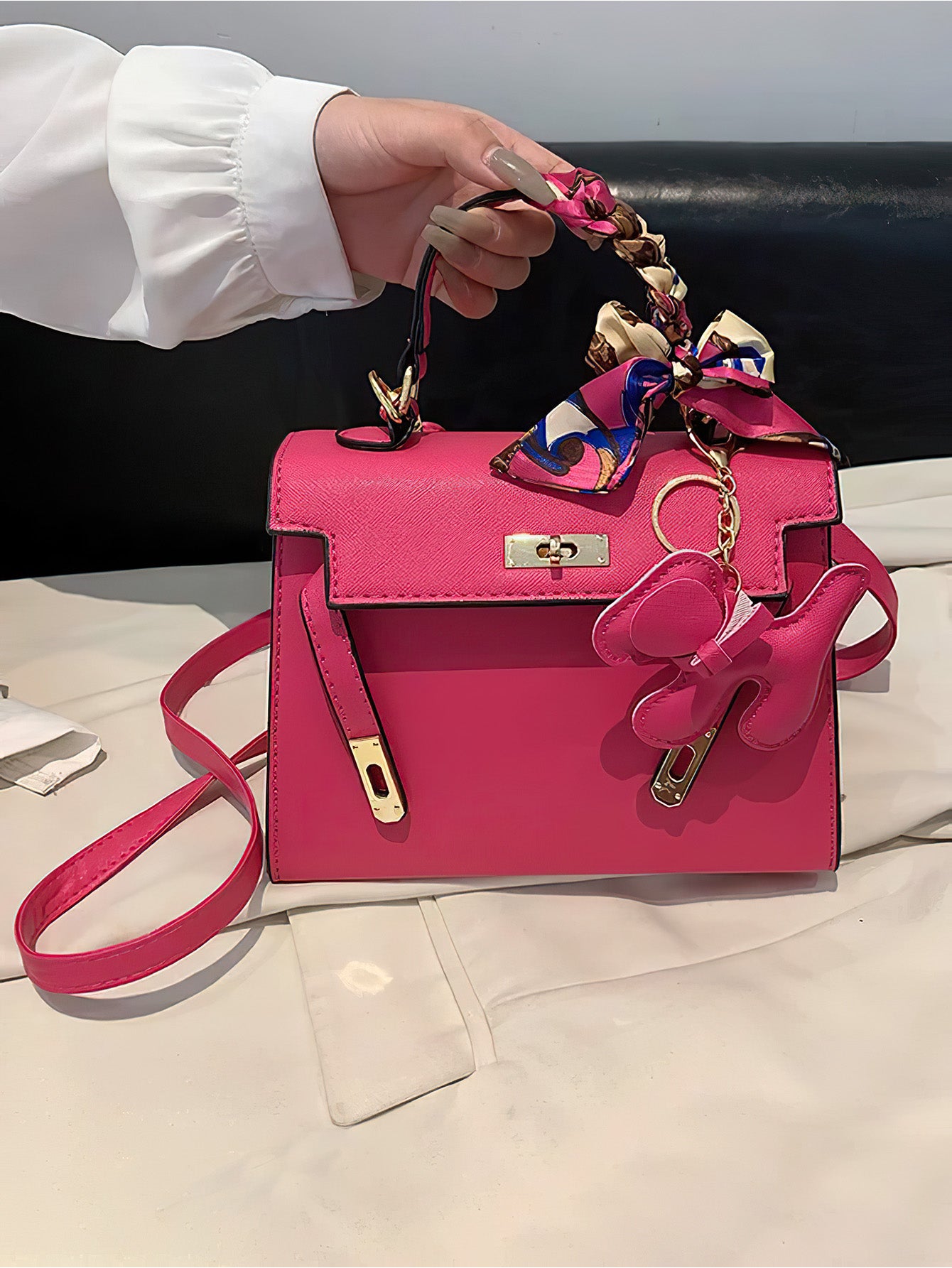 Timeless Kelly Bag: Chic Spacious PU Tote for Everyday Elegance - 12 Colours (Medium size)