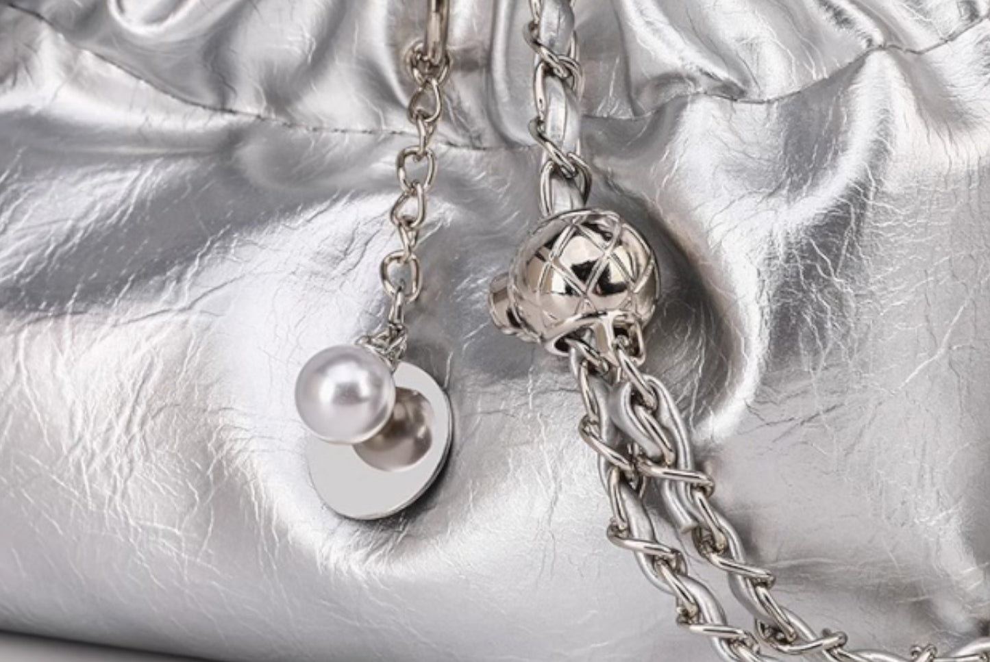 Western-Style Shoulder Bag for Women (Silver)