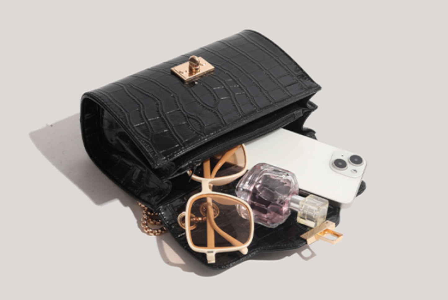 Casual Retro Crossbody Shoulder Bag (Black)**