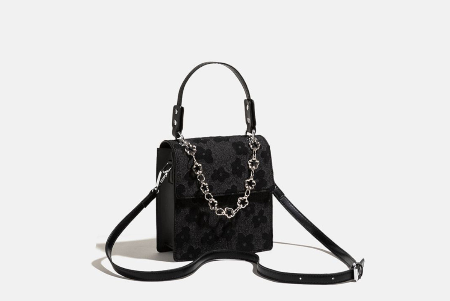 Stylish Black Small Square Shoulder/Crossbody Bag**
