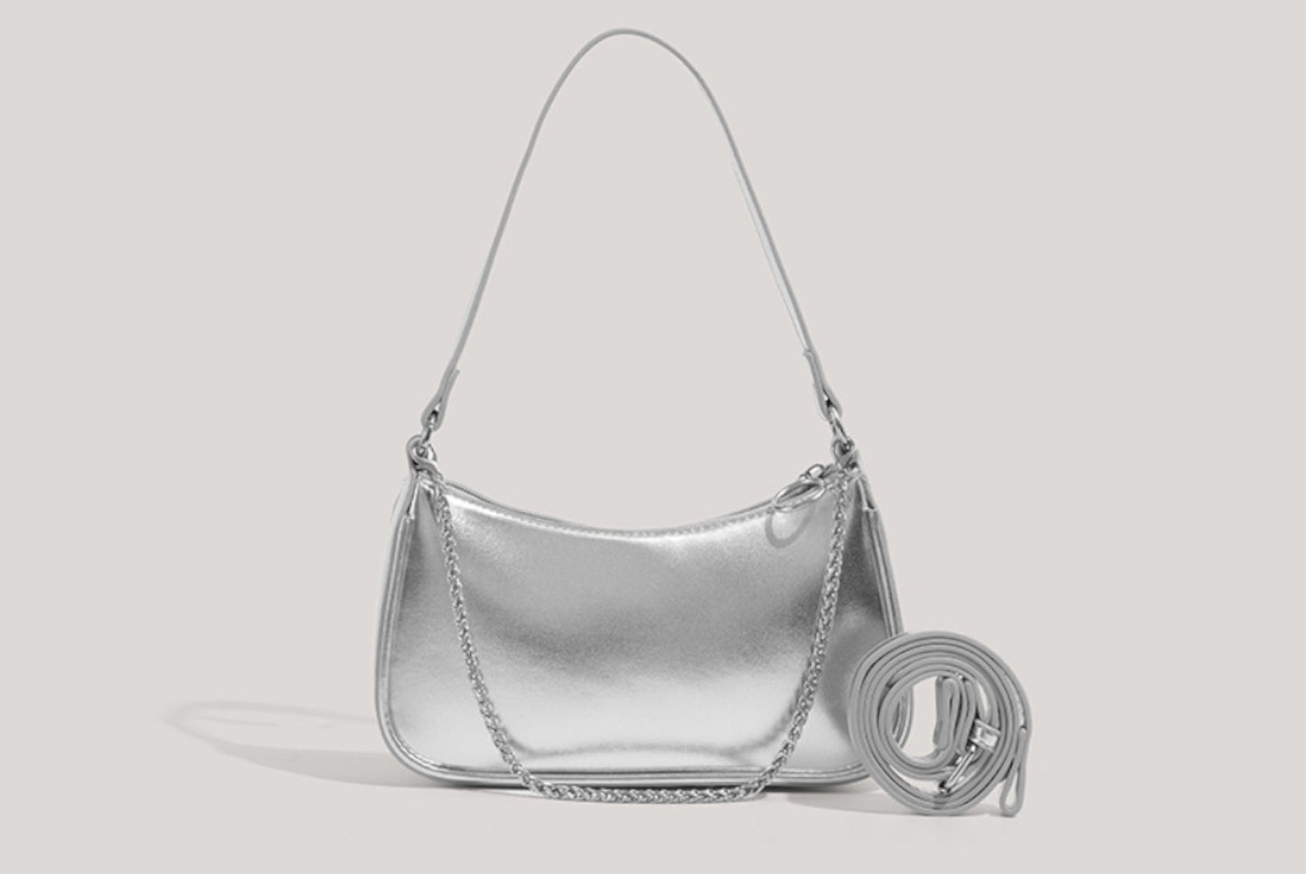 **Silver Crescent Bag