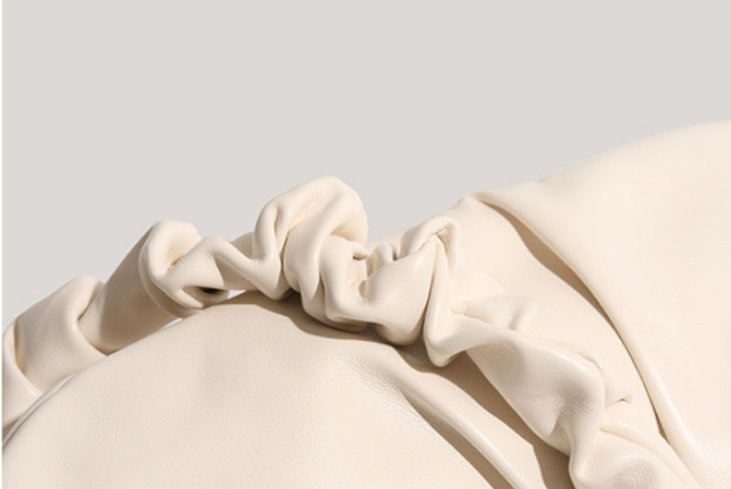 White Pleated Cloud Underarm Bag