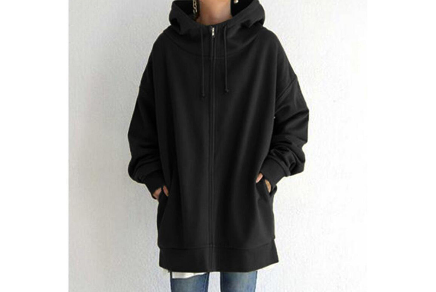 Stylish Streetwear Zippered Hooded Fleece-Lined Sweatshirt