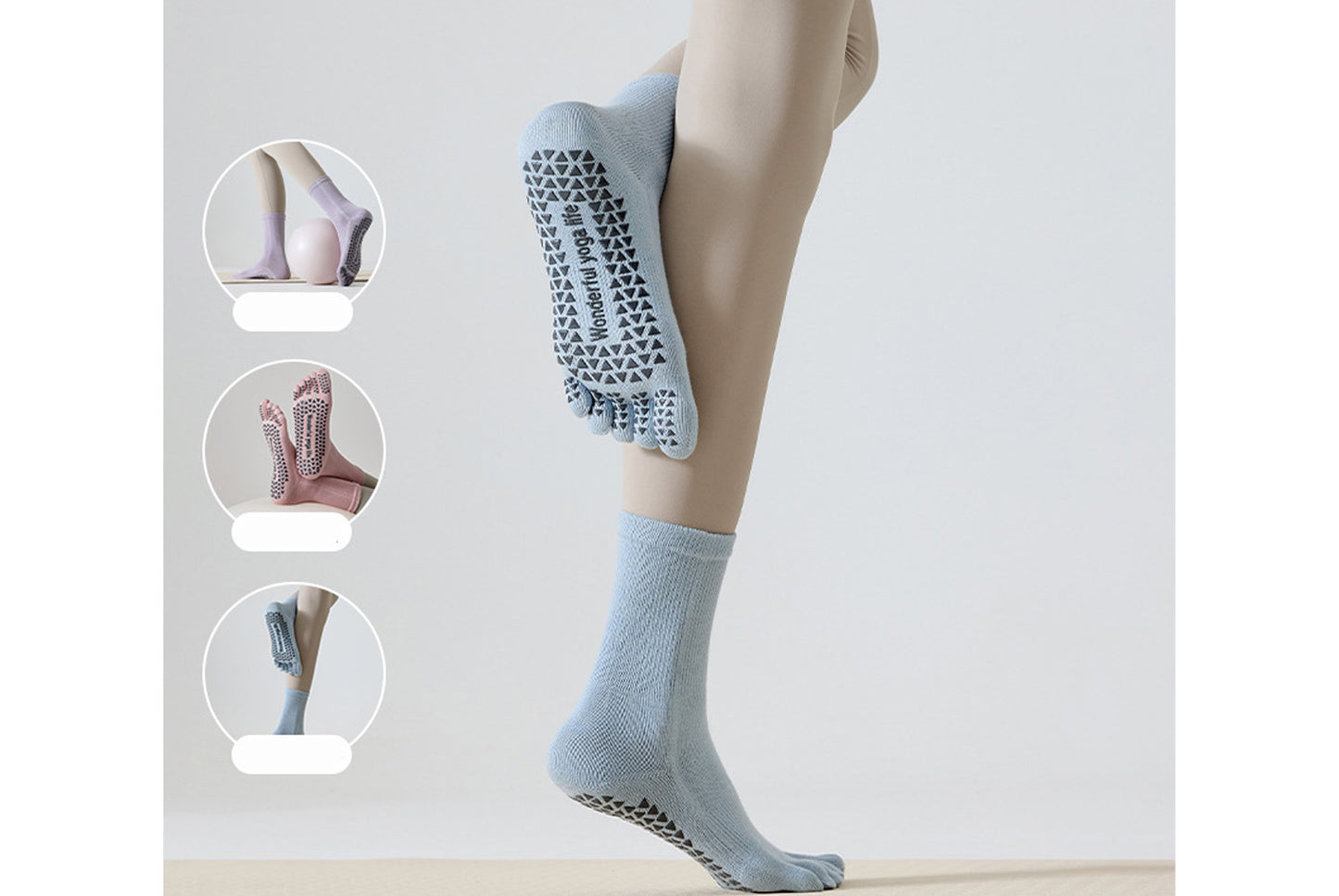 Professional Yoga Five-Toe Socks( 3-Pair Pack)