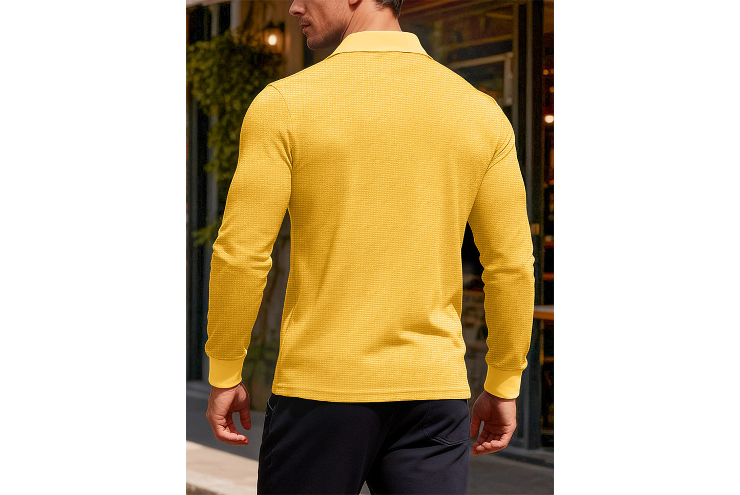 Men's Waffle Knit Polo Shirt