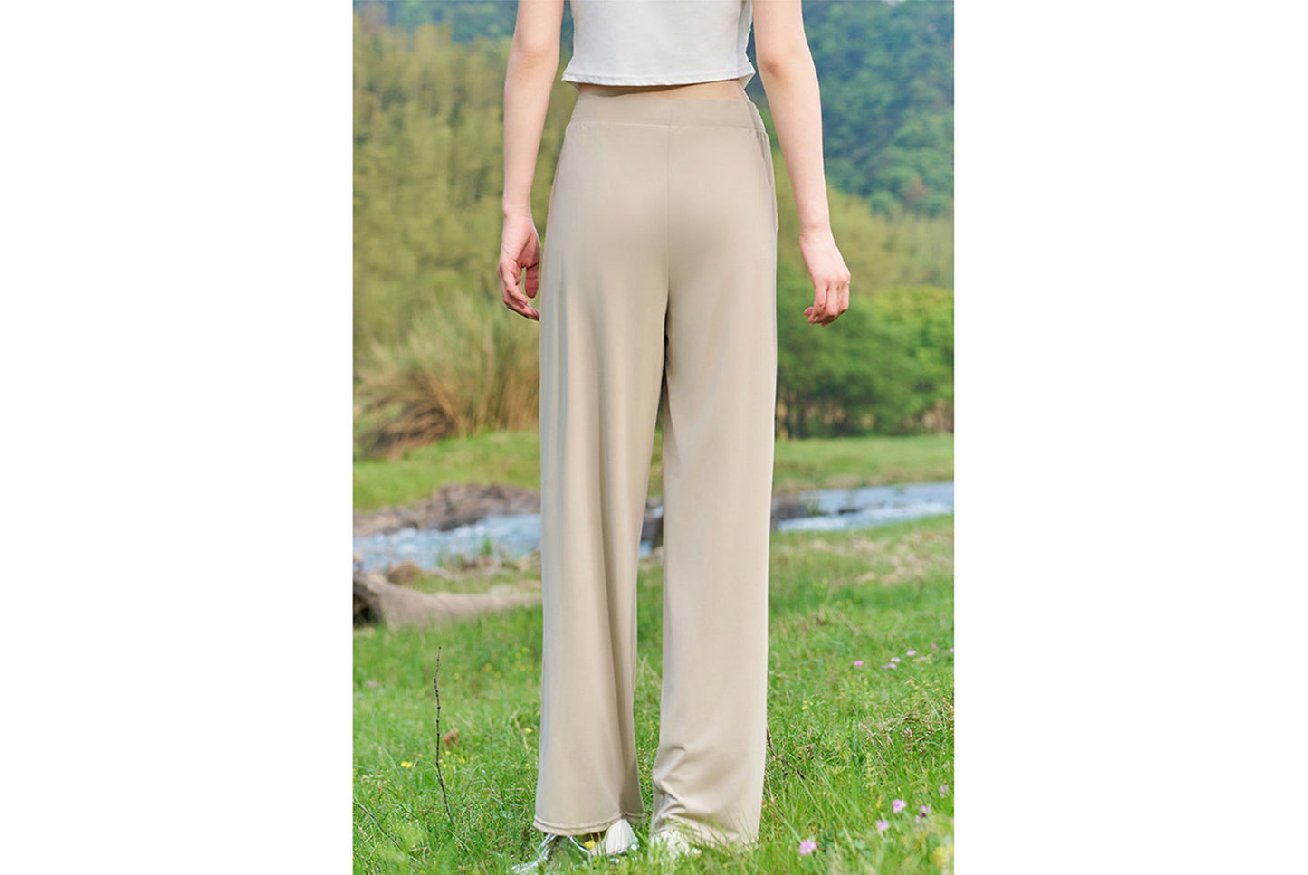 Ice Silk Casual Wide-Leg Pants