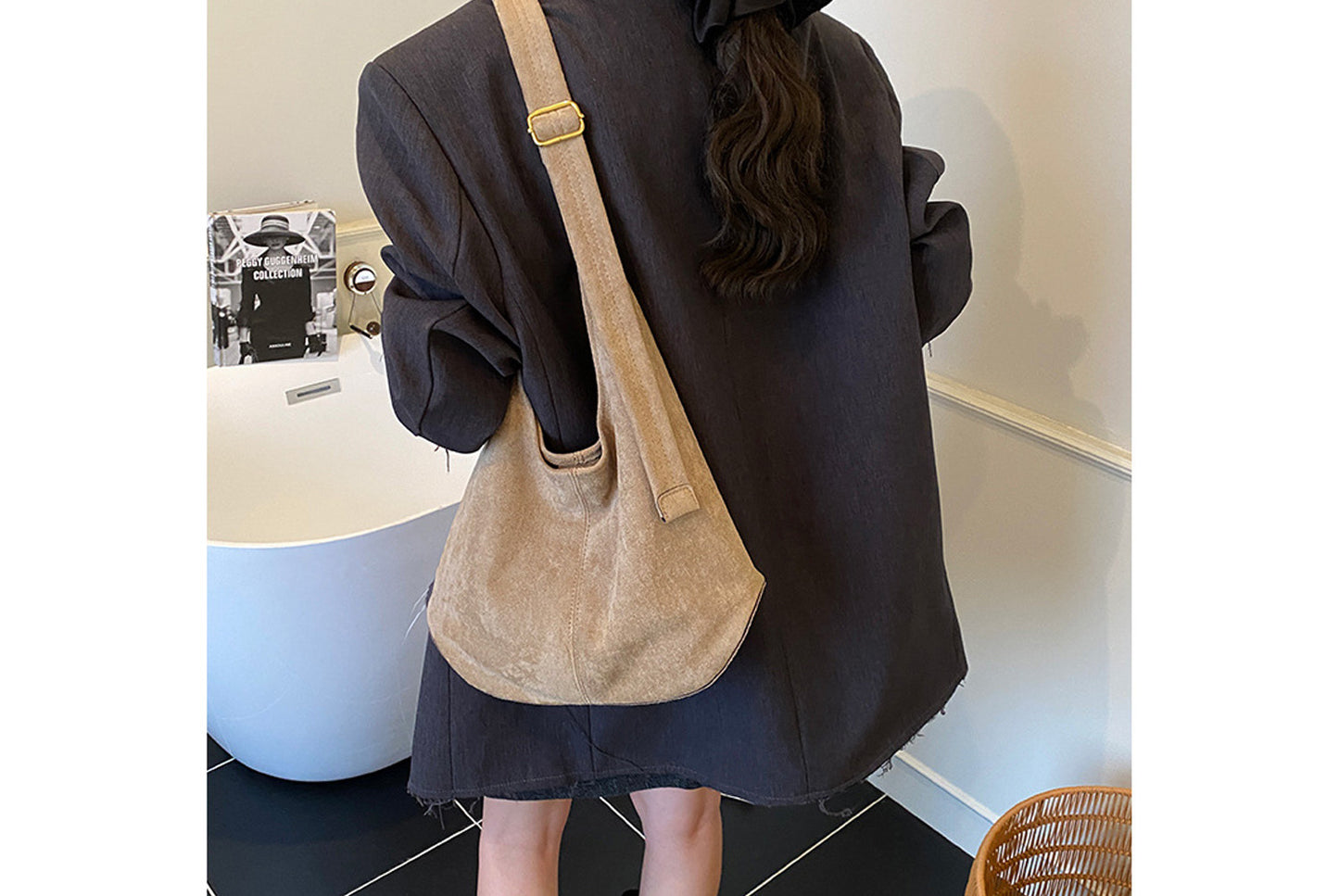 Retro Suede Bucket Bag
