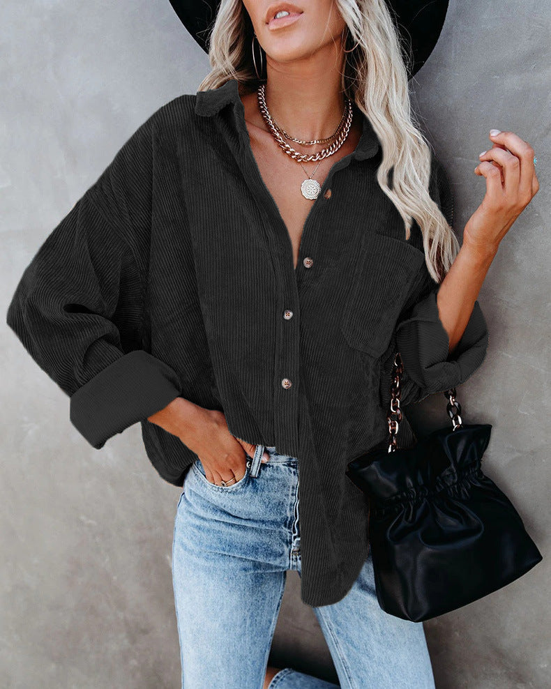 British Style Striped Shirt Jacket