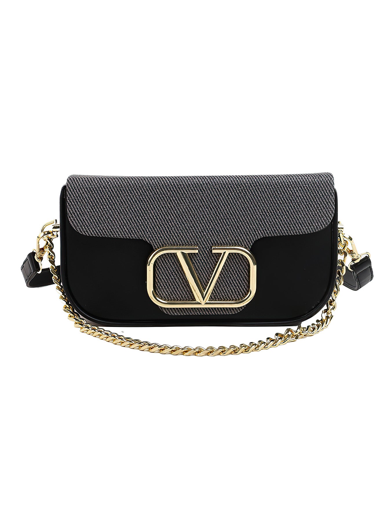 Chic Chain-Accent Color-Block Mini Bag - 7 Colours