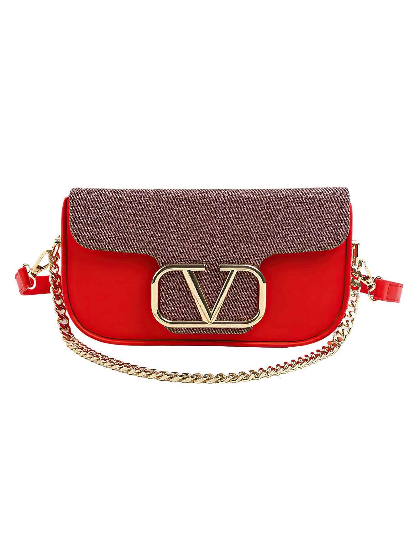 Chic Chain-Accent Color-Block Mini Bag - 7 Colours