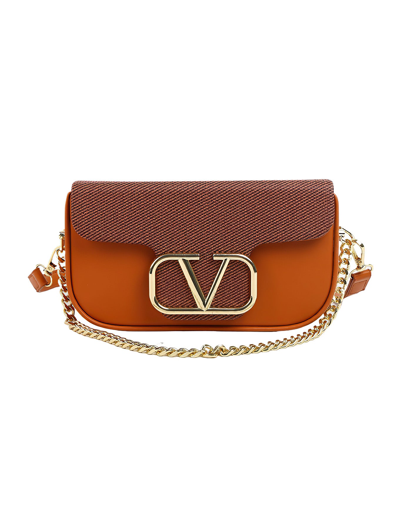 Chic Chain-Accent Color-Block Mini Bag - 7 Colours