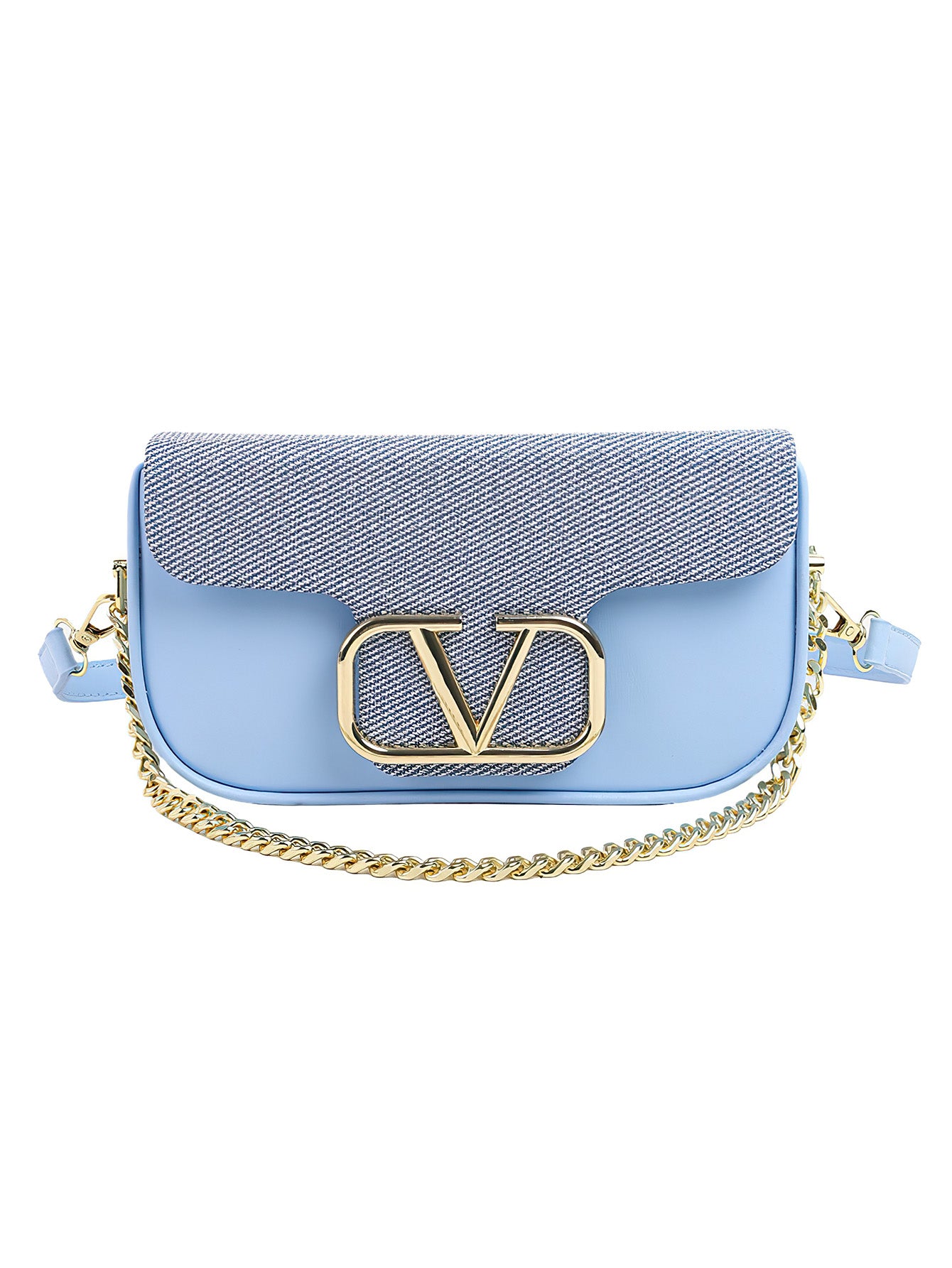 Chic Chain-Accent Color-Block Mini Bag - 7 Colours