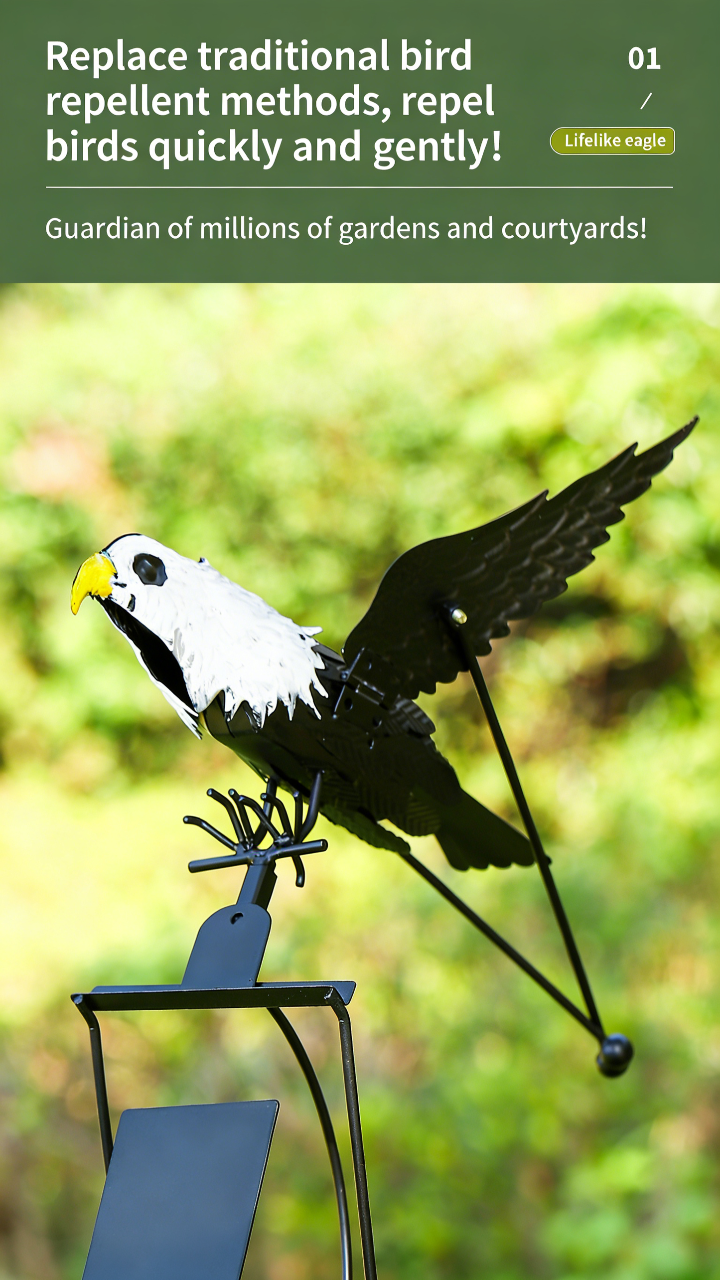 **Eagle Bird Repeller Simulated Iron Weather Vane**