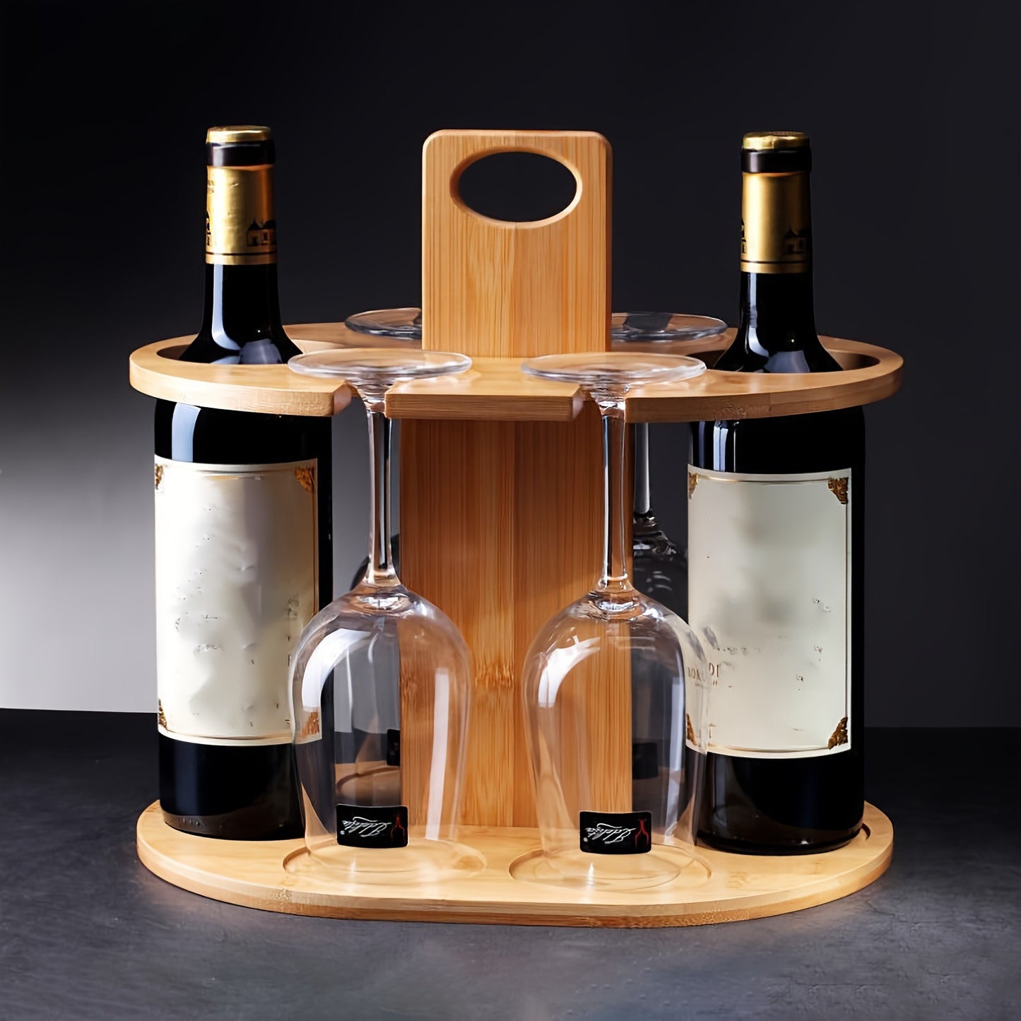 # Bamboo Hanging Wine Glass Rack
