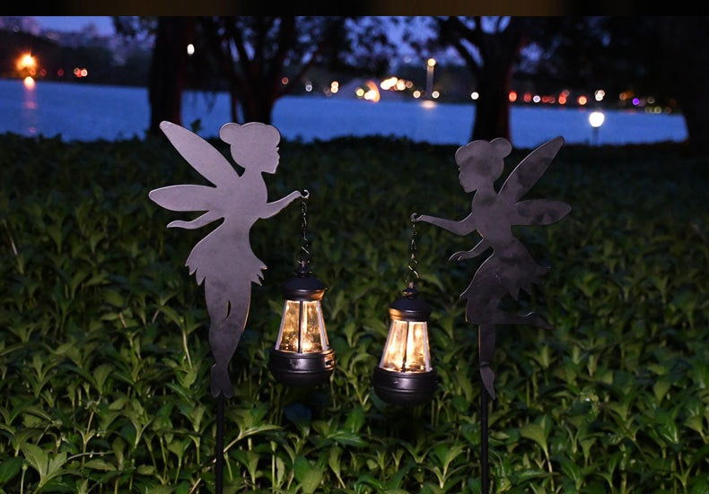 # Iron Silhouette Solar Fairy Ground Lamp