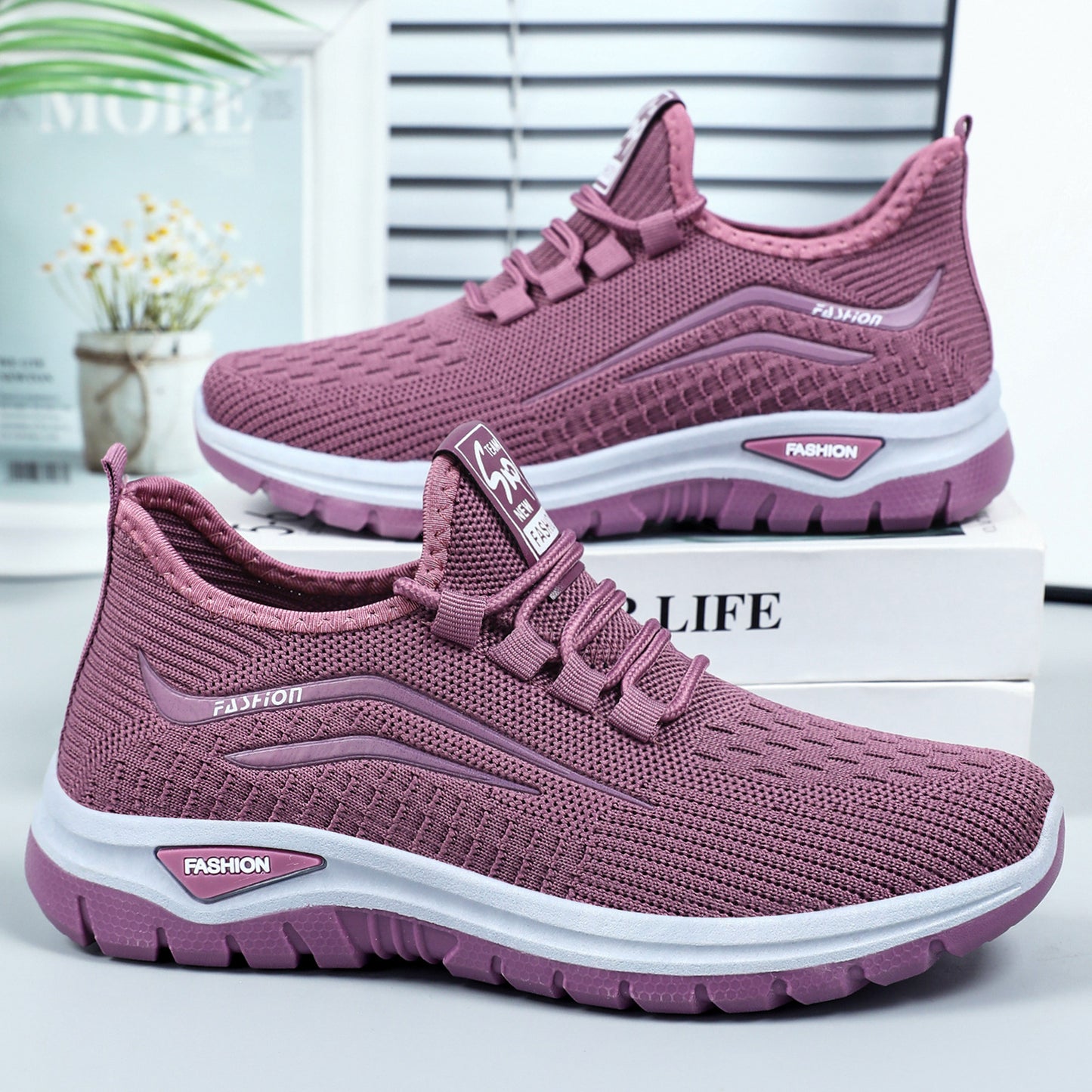 Women's Platform Flyknit Casual Sneakers