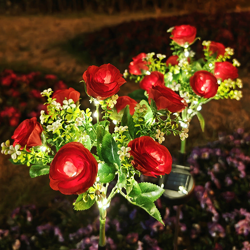 Solar-Powered 7-Head Rose Light