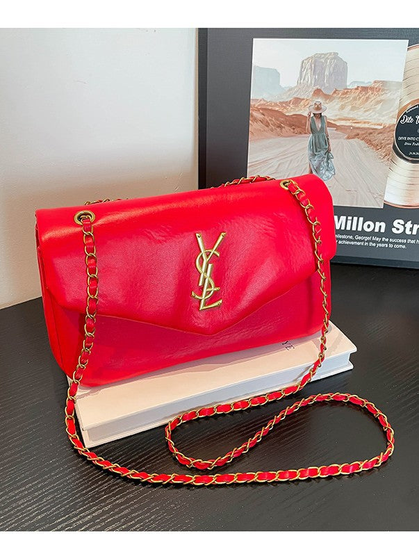 # Lambskin Textured Cloud Shoulder/Crossbody Bag