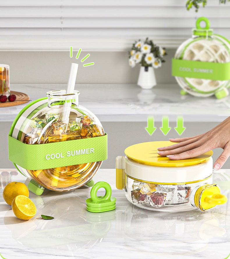 # Multi-functional Ice Jar with Press-to-Remove Ice and Straw